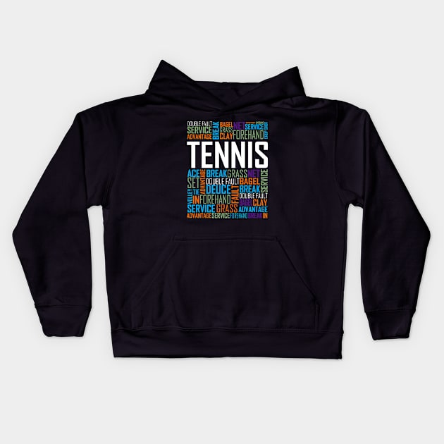 Tennis Lovers Design Kids Hoodie by LetsBeginDesigns